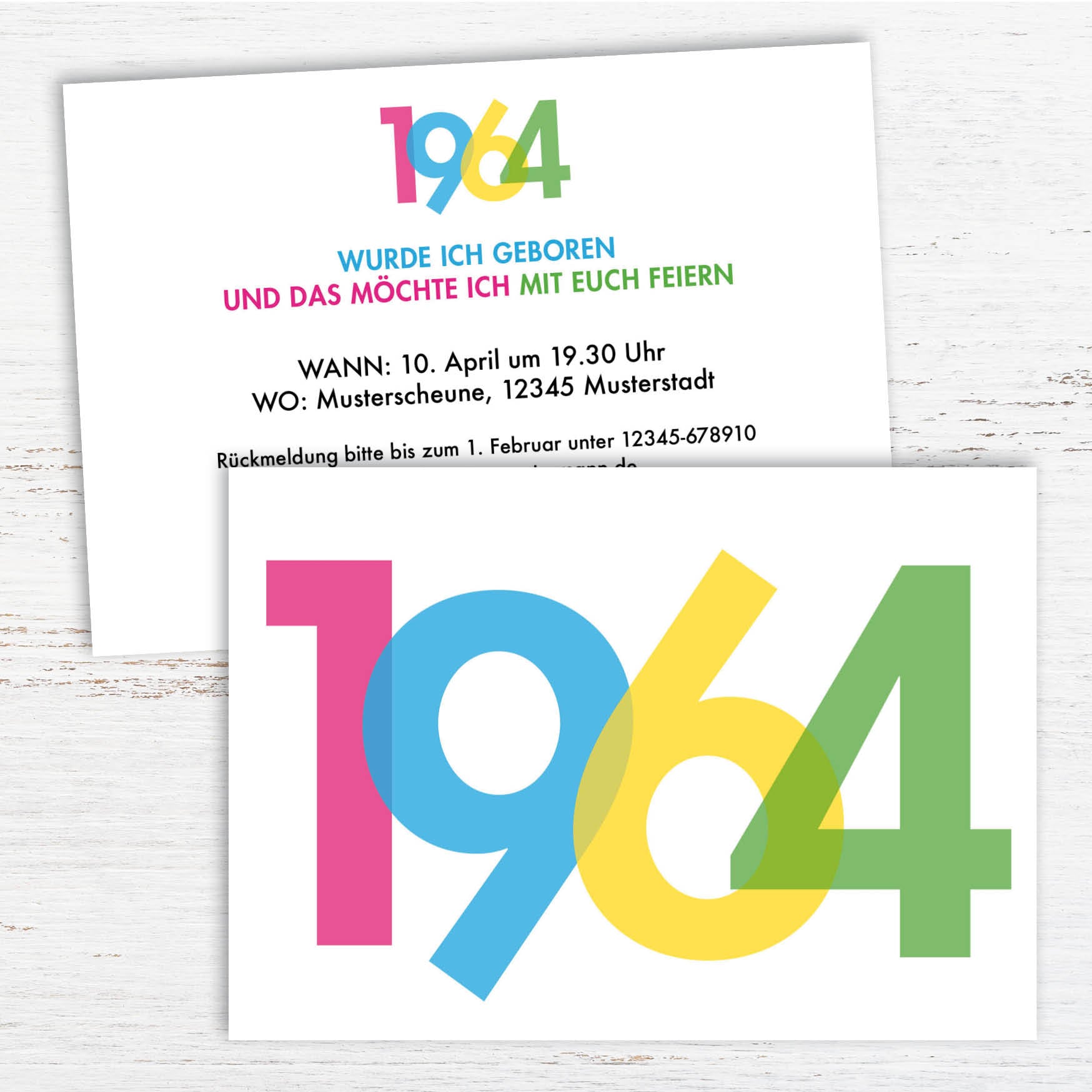 Einladung zum 60. Geburtstag: Jahreszahl 1964 Individuelle Einladung
